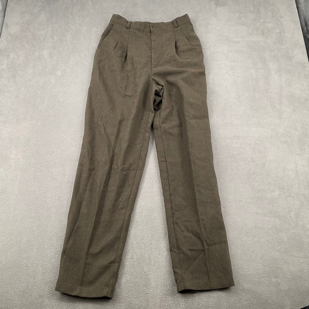 Lee David Collection Vintage Brown Pleated High Waist Tapered Trousers‎ Size 6